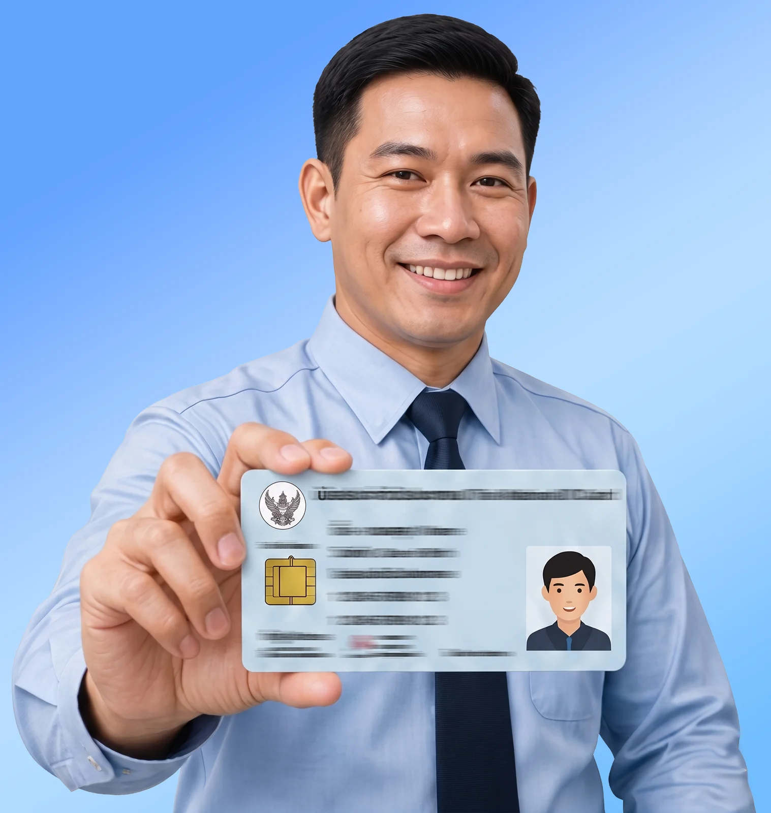 ภาพถ่ายหน้าตรง พร้อมถือบัตรประชาชน