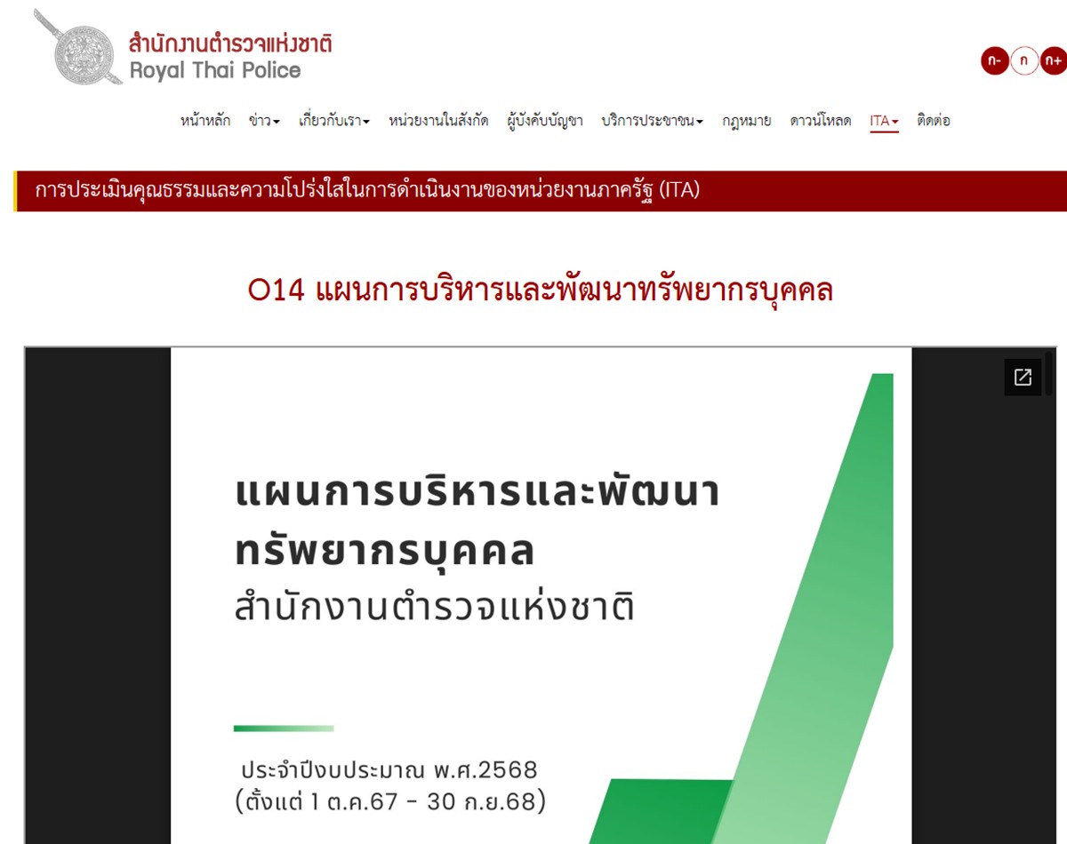 แผนบริหารทรัพยากรบุคคลประจำปี พศ.2568สำนักงานตำรวจแห่งชาติ